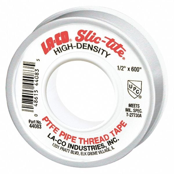 Markal Thread Sealant Tape, PTFE, 600 in. L, White 44083 Zoro