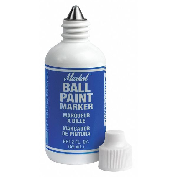 Markal Permanent Ball Paint Marker, Medium Tip, Blue Color Family, Paint 84625
