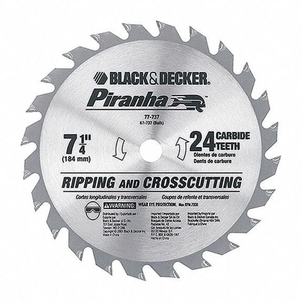 Black & Decker 7-1/4" Piranha Carbide 24T Blade 67-737