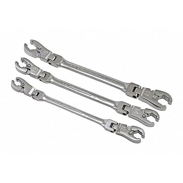 Gearwrench 3 Pc. Ratcheting Flex Head Flare Nut Metric Wrench Set 89099