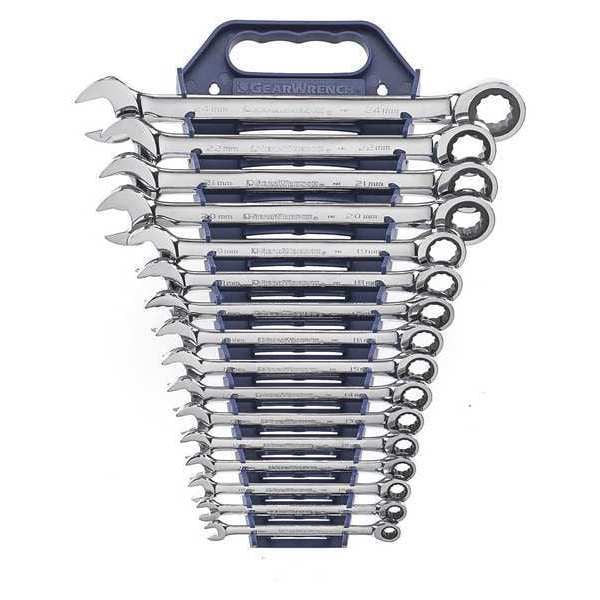 Gearwrench 16 Pc. 12 Point Ratcheting Combination Metric Wrench Set 9416