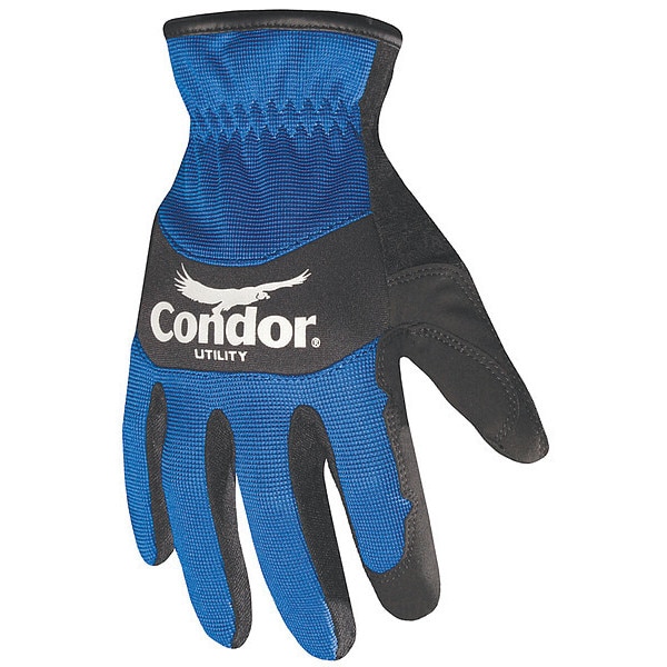 Condor Mechanics Gloves, 2XL, Black/Blue, Spandex/Neoprene 42LA24 Zoro