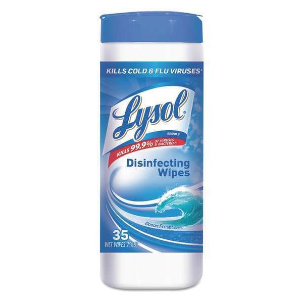 Lysol Disinfecting Wipes, Canister, Ocean Fresh, White 19200-81146