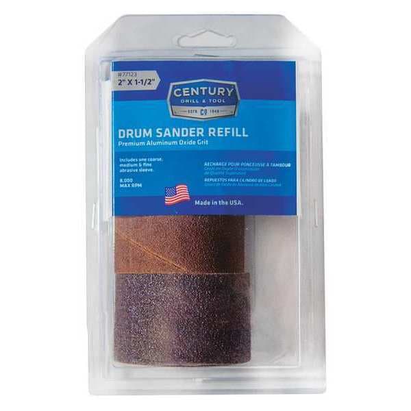 Century Drill & Tool Sanding Drum Refill, 2 x 11/2 in. 77123 Zoro