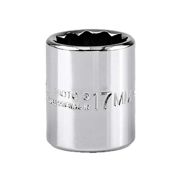 Proto 3/8 in Drive, 17mm Triple Square Metric Socket, 12 Points J5217M