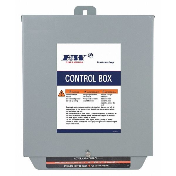 Flint & Walling Motor/Pump Control Box, 1 Phase, 230V, 4.7A 022879 Zoro