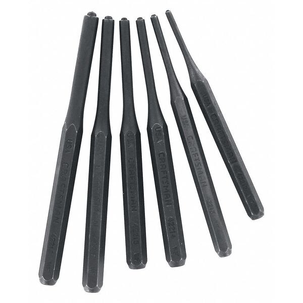 Craftsman Punch Set, 6Pcs Roll Pin 943167 Zoro