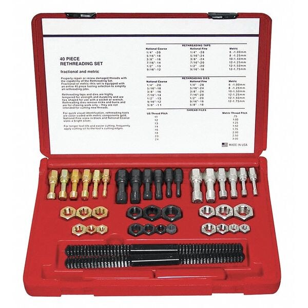 Craftsman Tap and Die Set, 40Pcs, Master Rethreader 952105 Zoro