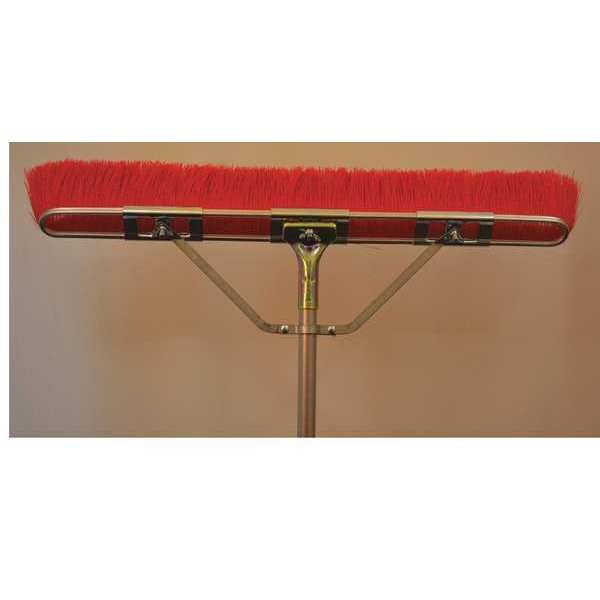 Bruske Products 29" Red bristle floor brush, brace , 60" bolton steel handle 2116CSX Zoro