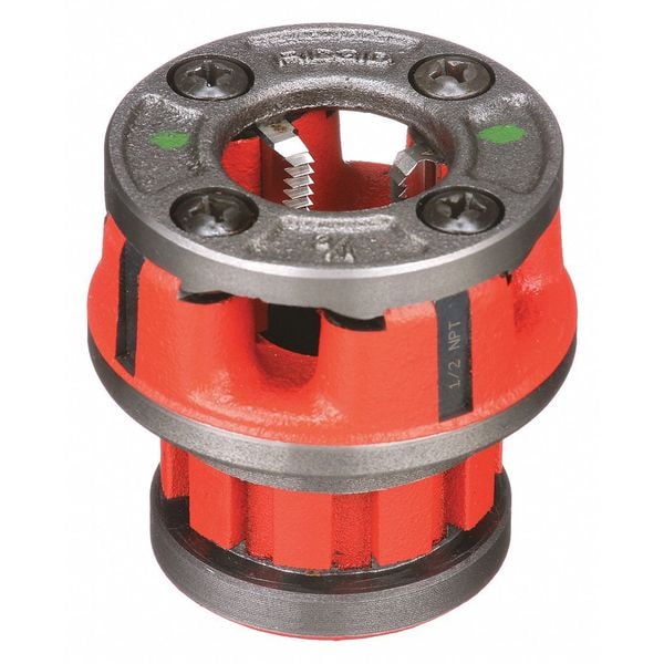 Ridgid Head Pipe Threader w/ Dies, steel, 1/2in OO-R: (NPT)