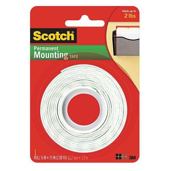 3M Mounting Tape, 0.5 x 75 in. 110 Zoro
