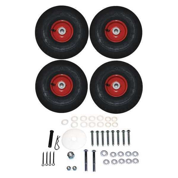 Rubbermaid Commercial Pneumatic Wheel Kit, PK4 FG4475L10000 Zoro