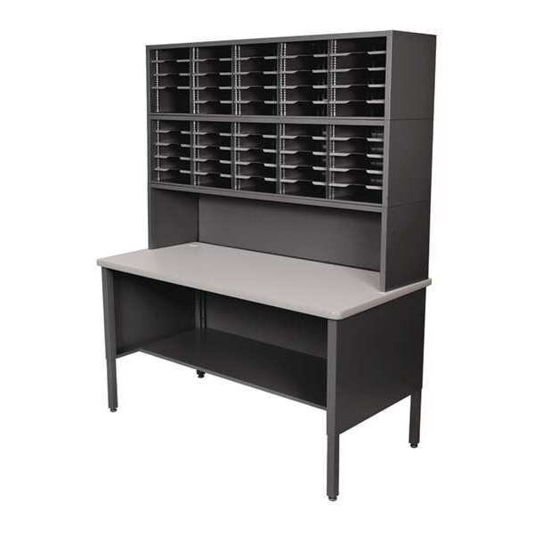 Mailroom 50 Adjustable Slot Literature Organizer w/Riser, 60W x 30D x 7684H UTIL0018 Zoro