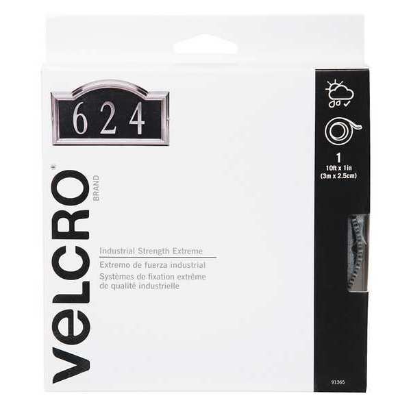 Velcro Brand Extreme Fasteners, 1"x10 ft, Titanium, 10', 1" Wd, Titanium 91365