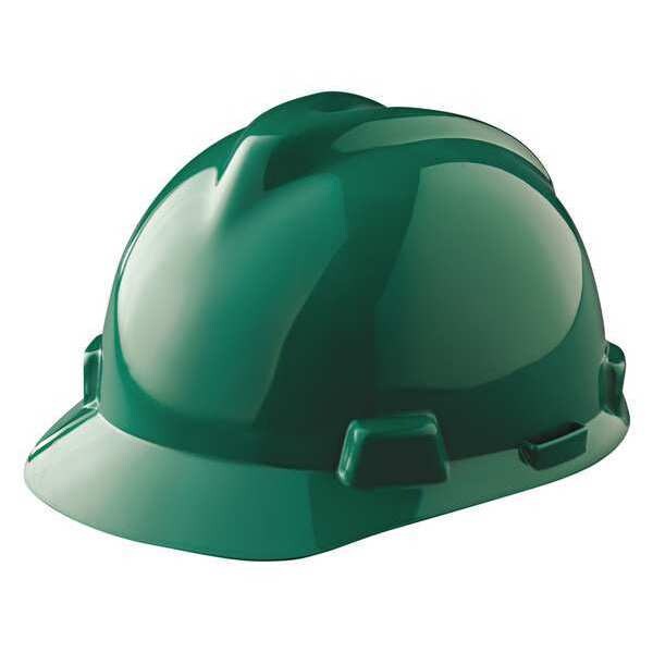 Safety Works Hard Hat, VGard, Slotted, Green 454475362 Zoro