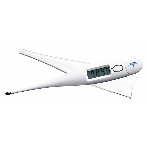 Medline Digital Thermometer, Oral, White/Blue MDS9950 Zoro