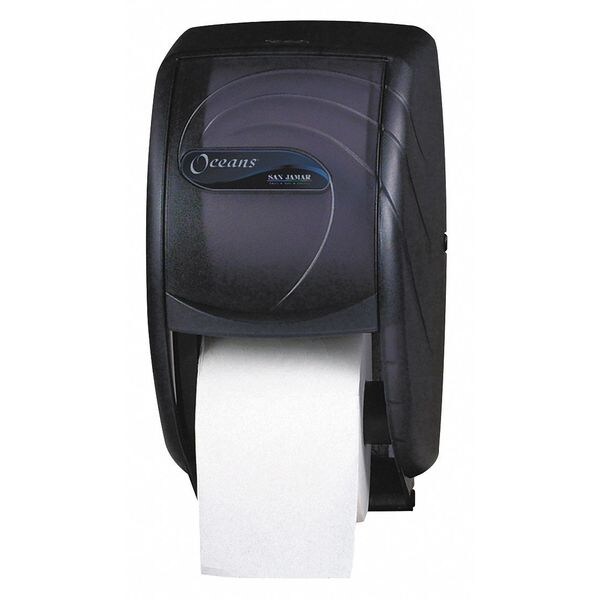 San Jamar Toilet Paper Dispenser, Standard, Black R3590TBK Zoro
