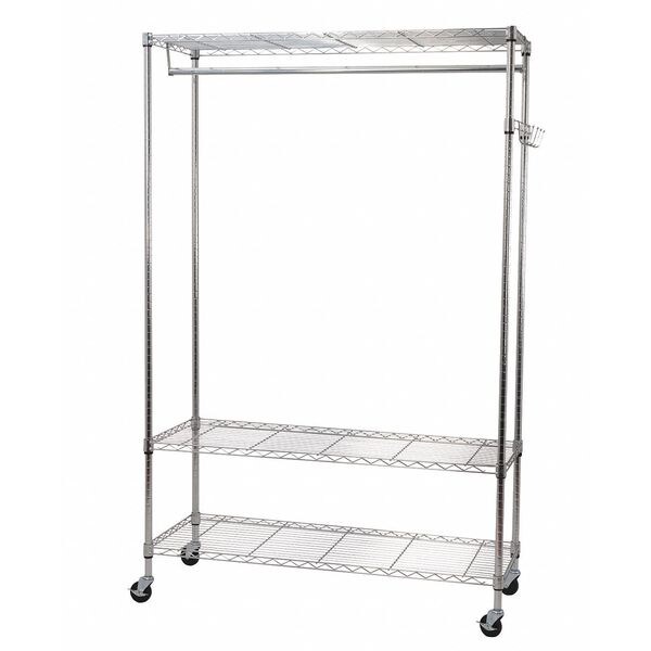 Alera Wire Shelving Garment Rack, W/Caster GR4818Z Zoro