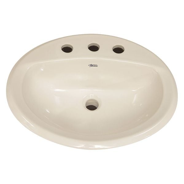 American Standard Countertop Sink, 8" Center Holes, Linen 0475020.222