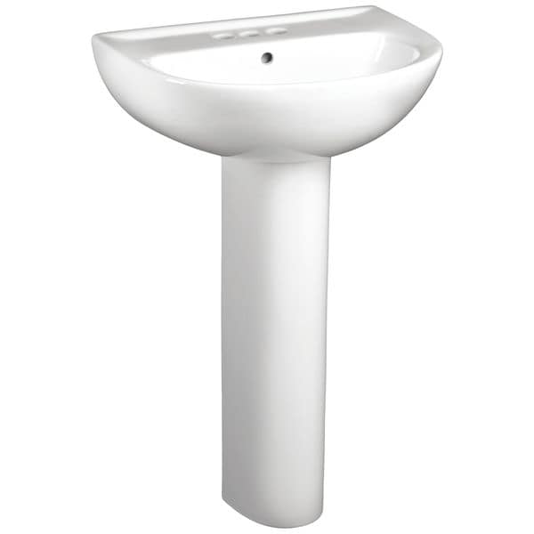 American Standard Pedestal Sink Basin, 4" Center Hole, White 0467004.
