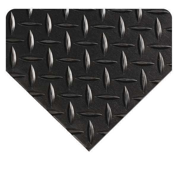 Wearwell Diamond Plate Switchboard Mat, Black, 8 ft. L x 4 ft. W, PVC