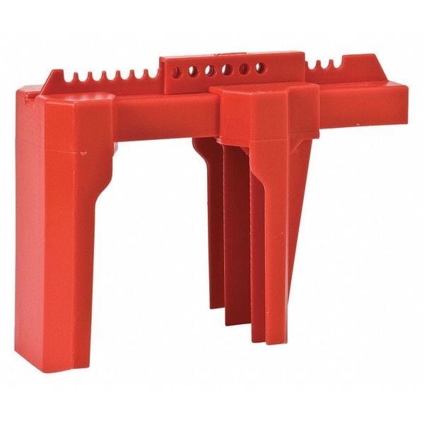 Condor Ball Valve Lockout, Red, 843/64" H 437R18 Zoro