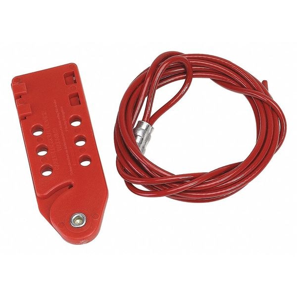 Condor Cable Lockout, Red, Cable 10 ft. L 437R29