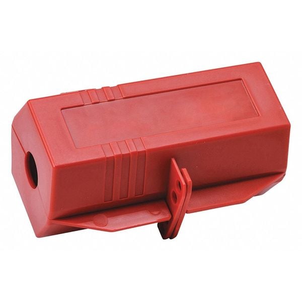 Condor Plug Lockout, Red, 3-13/32" H, 3-1/2" L 437R59