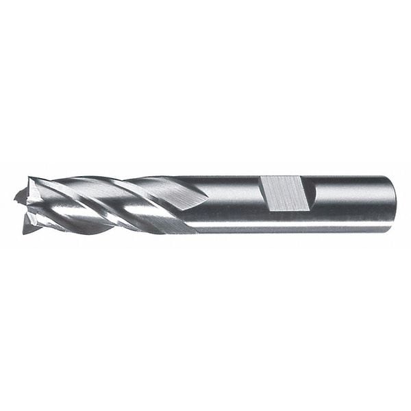 Cleveland 4-Flute HSS Center Cutting Square Single End Mill Cleveland HG-4MC Bright 11mmx3/8x1x2-11/16 C75099