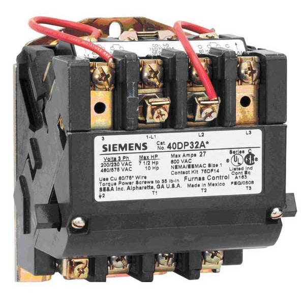 Siemens 240VAC NonReversing Contactor 3P 45A NEMA 2 40FP32AA