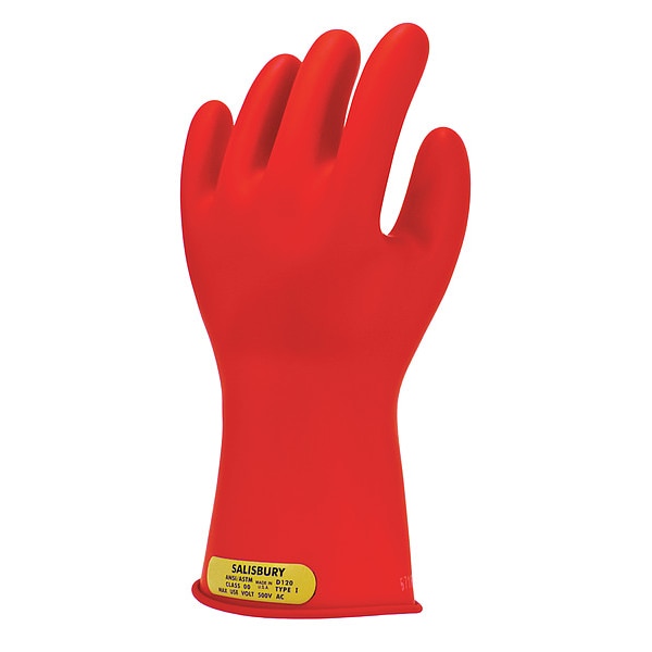 Salisbury Rubber Insulating Glove Class 00, 14", PR E0014B/10 Zoro