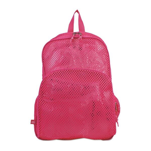 mesh backpack pink