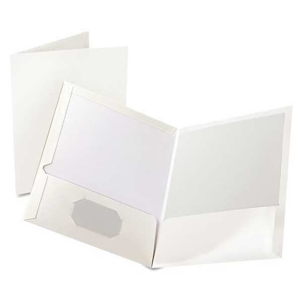 Oxford 51704 30.30 Two Pocket File Folder 81/2 x 11", White, PK25