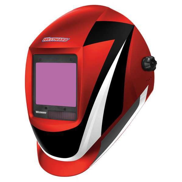 Westward Auto Dark Welding Helmet, Shade 69/913, Black/Red/White