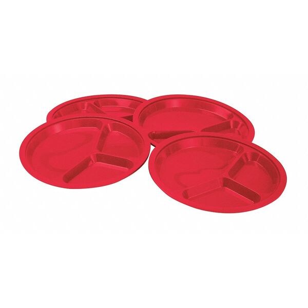 Rubbermaid Round Divided Plate, 4 pcs., PK 24 TT0009 Zoro