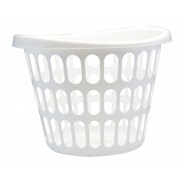 Rubbermaid Round Laundry Basket, 2 Bushel, Wht, PK 12 LN0019 Zoro