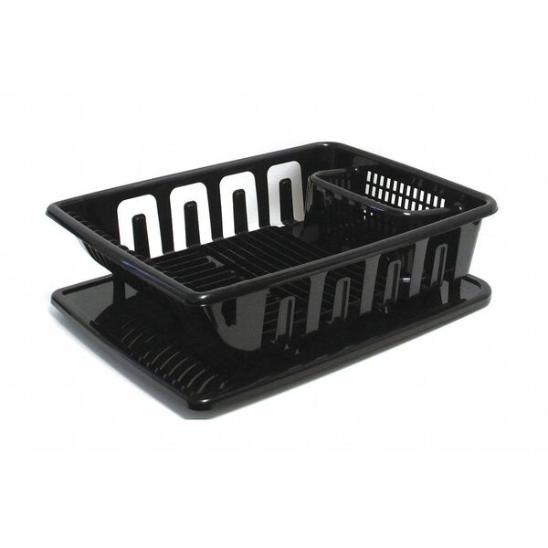 Rubbermaid Dish Drainer w/Board, Black, 2pcs., PK 6 SK0123 Zoro