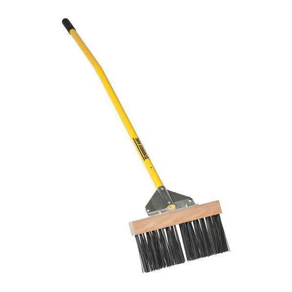 Seymour Midwest Rake Flat Steel Wire Broom, 12", 60" Handle 47025 Zoro