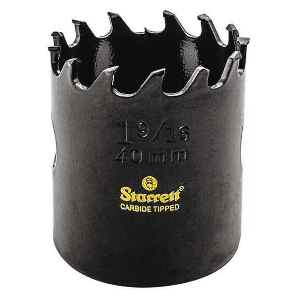 Starrett Carbide Tipped Hole Saw, 19/16"40mm CT196 Zoro