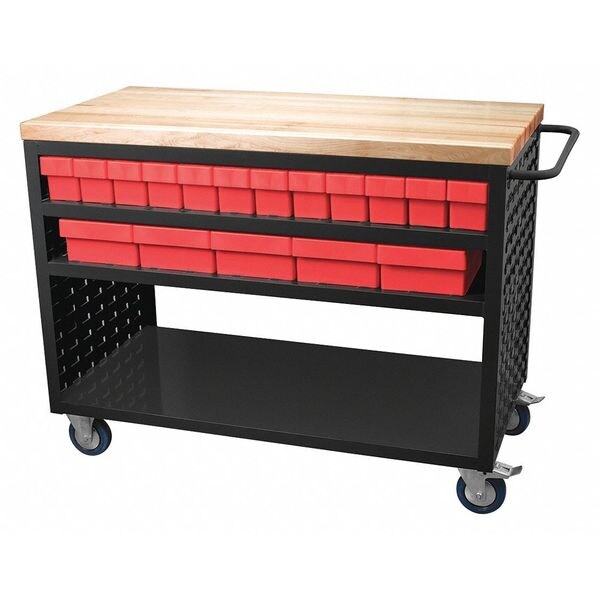 AkroMils Louvered Cart, 49x24x37.5, Gray/Blue MA4824B2BLU Zoro