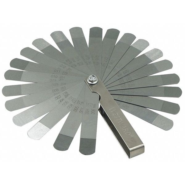 Westward Ignition Feeler Gauge Set, 22 pcs., Steel 44ZE54 Zoro