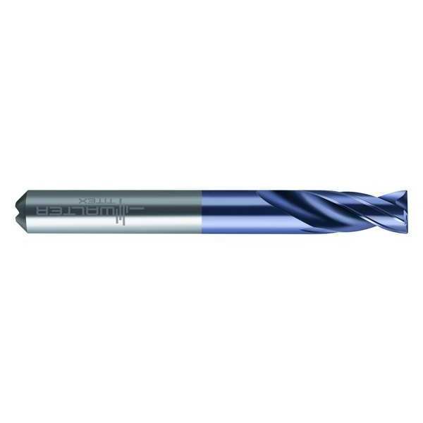 Walter Flat Bottom Drill Bit, 14.50 mm Size, 180  Degrees Point Angle, Carbide-Tipped, TiNAl Finish A7191TFT-14.5