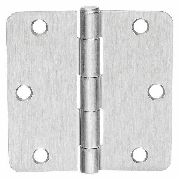 Mckinney 4 in W x Satin Chrome Five Knuckle Hinge 55632 Zoro