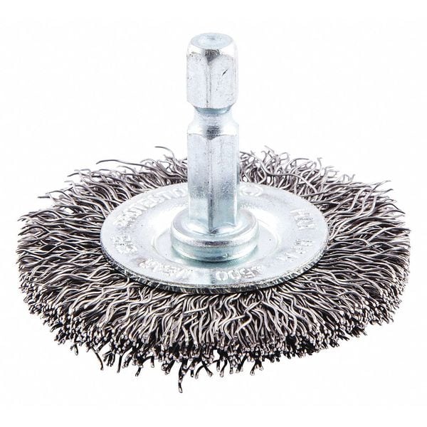 Zoro Select Drill Radial Wire Brush, 0.0118" dia Wire 66252838659 Zoro