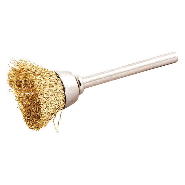 Zoro Select Cup Brush, Wire 0.005" dia., Brass 66252838725 Zoro