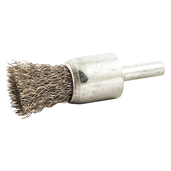 Zoro Select End Brush, Shank 1/4", Wire 0.008" dia., Brush Dia. 3/4 in