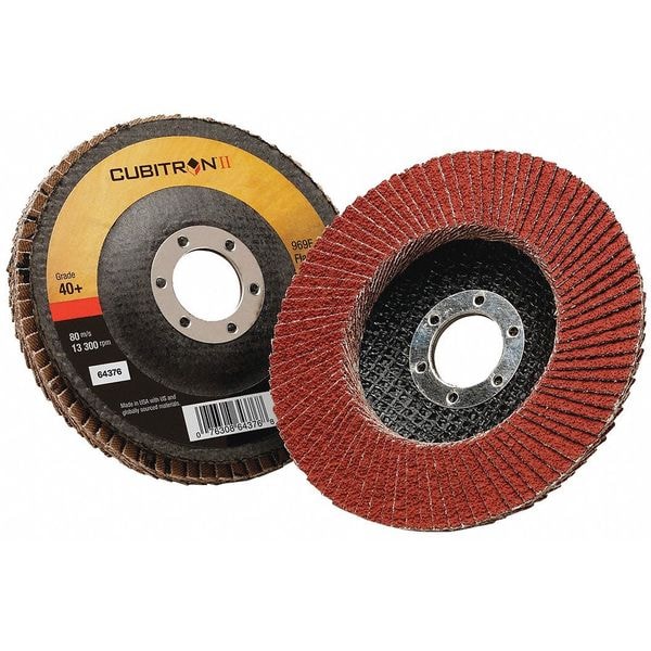 3M Cubitron Flap Disc, Type 27, 4-1/2" dia., 40 Grit 7100104939