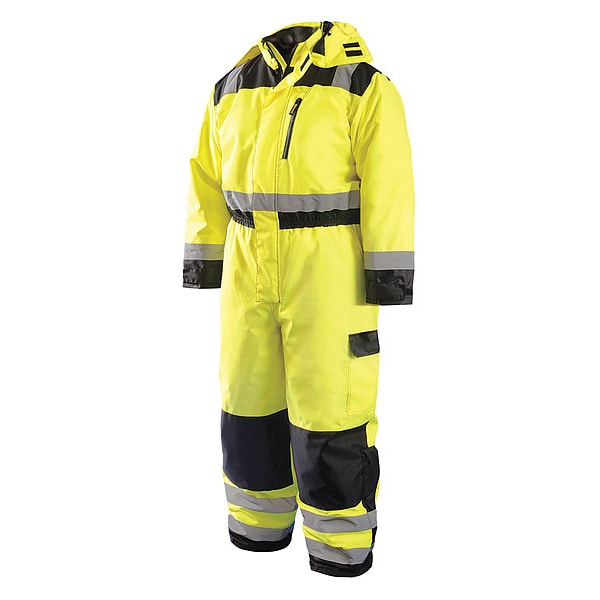 Occunomix Coverall, Unisex, XL, Yellow, Polyester LUX-WCVL-YXL