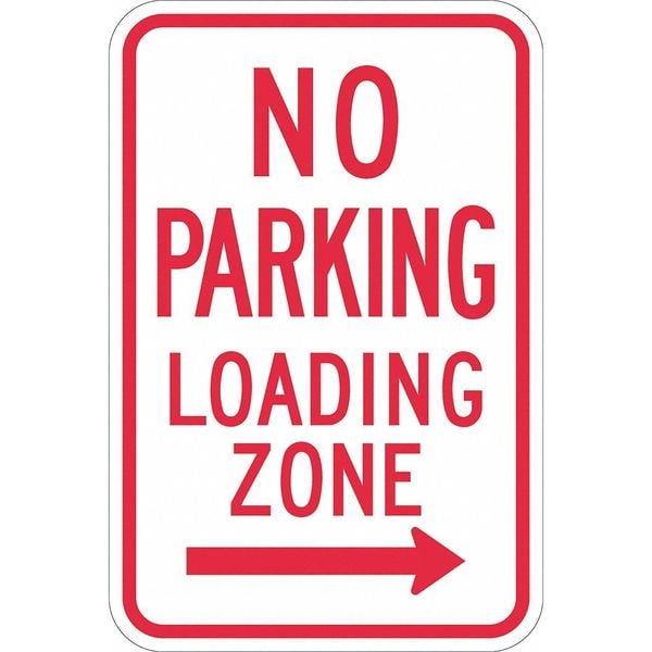 Lyle No Parking Loading Zone Sign, 18" x 12, T1-1175-EG_12x18 T1-1175-EG_12x18