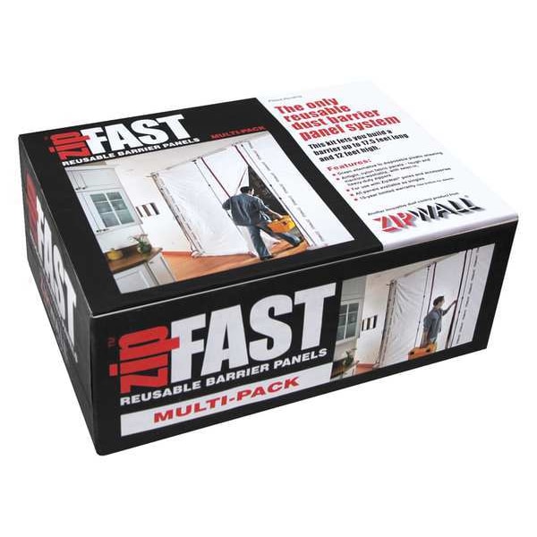 Zipwall Barrier Panels Kit, 5ftLx12ftH, White ZFMP | Zoro